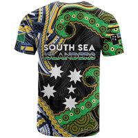 South Sea Islanders And Solomon Islands T Shirt Solomons Coat Of Arms And Southern Cross DT05 - Polynesian Pride