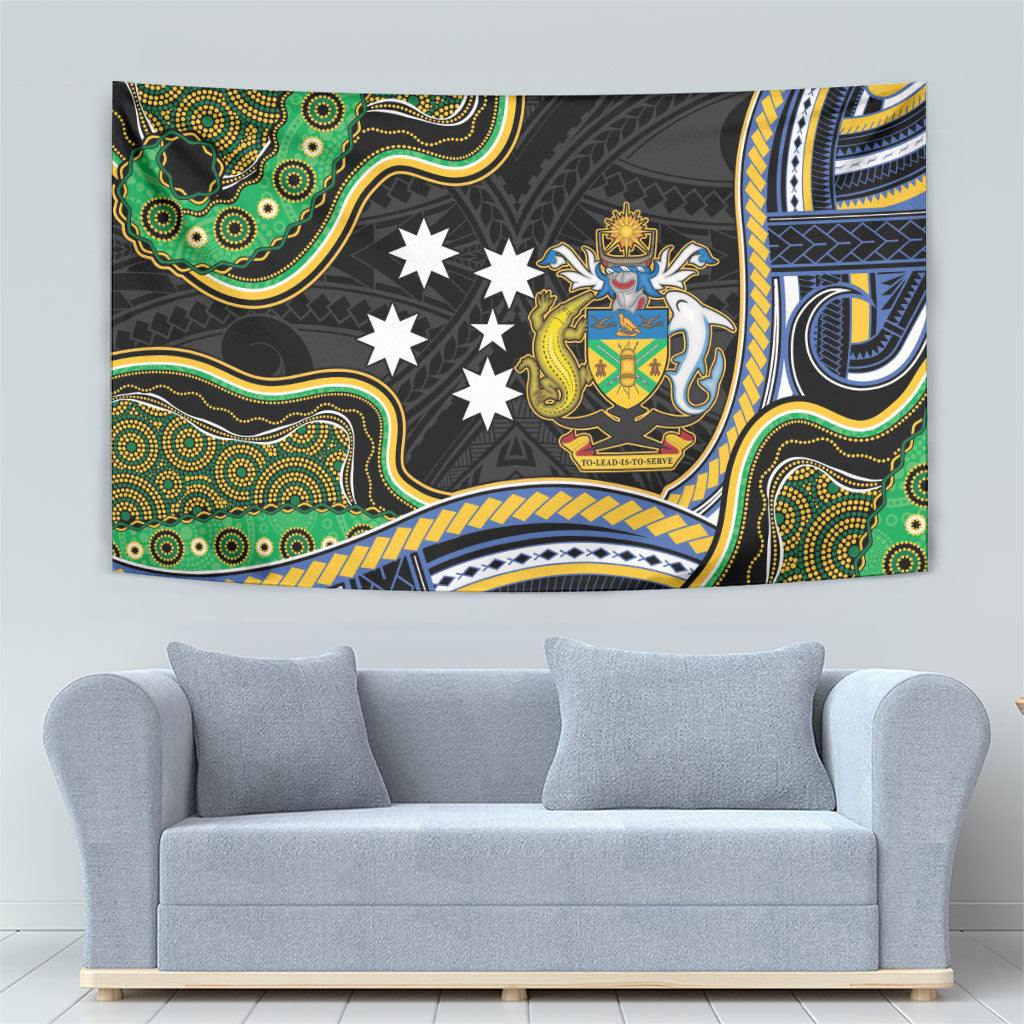 South Sea Islanders And Solomon Islands Tapestry Solomons Coat Of Arms And Southern Cross DT05 - Polynesian Pride
