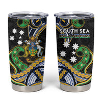 South Sea Islanders And Solomon Islands Tumbler Cup Solomons Coat Of Arms And Southern Cross DT05 Black - Polynesian Pride