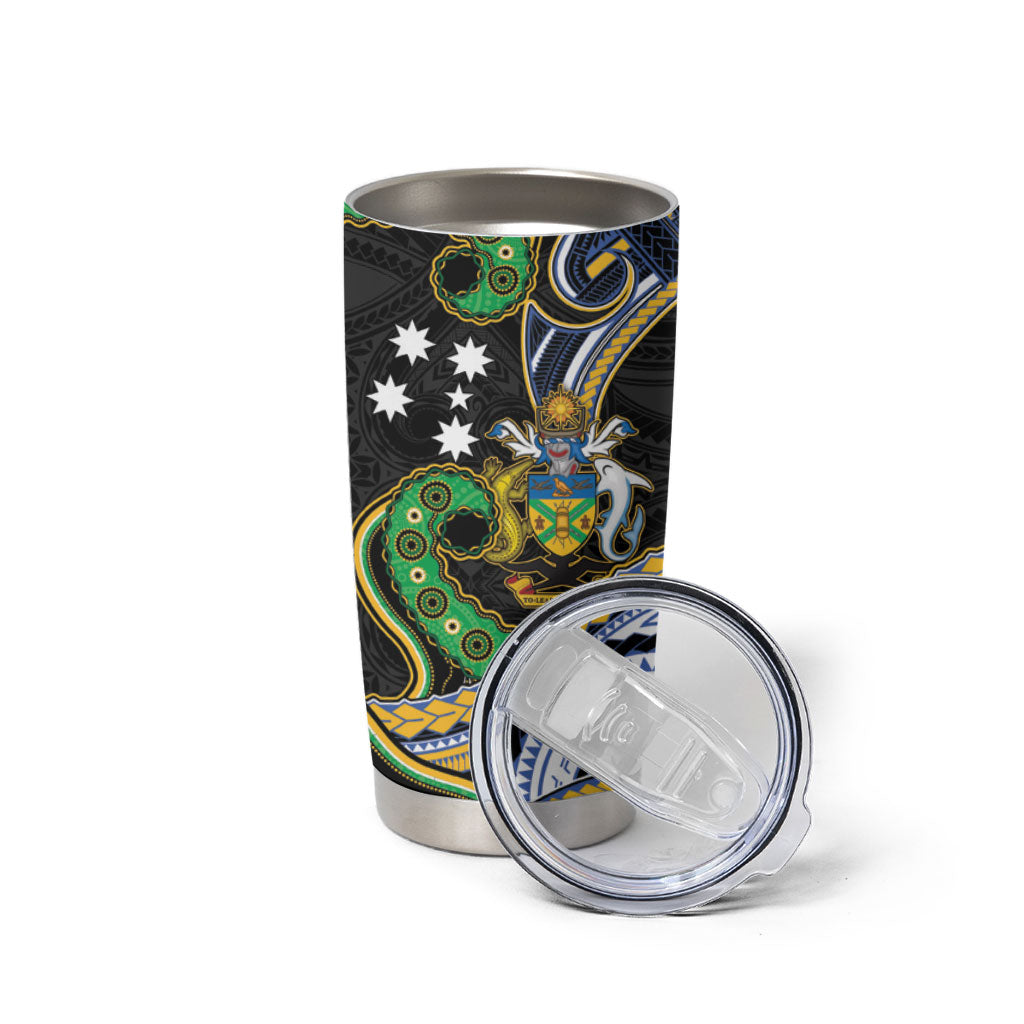 South Sea Islanders And Solomon Islands Tumbler Cup Solomons Coat Of Arms And Southern Cross DT05 - Polynesian Pride