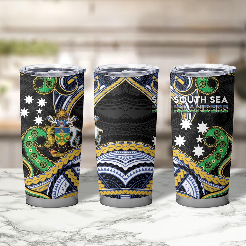 South Sea Islanders And Solomon Islands Tumbler Cup Solomons Coat Of Arms And Southern Cross DT05 - Polynesian Pride