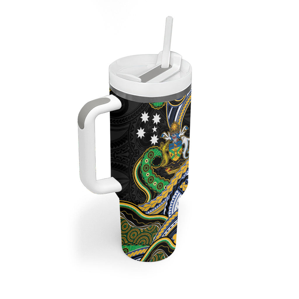 South Sea Islanders And Solomon Islands Tumbler With Handle Solomons Coat Of Arms And Southern Cross DT05 - Polynesian Pride