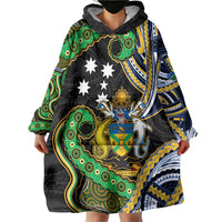 South Sea Islanders And Solomon Islands Wearable Blanket Hoodie Solomons Coat Of Arms And Southern Cross DT05 - Polynesian Pride