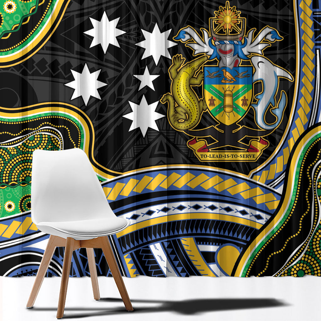 South Sea Islanders And Solomon Islands Window Curtain Solomons Coat Of Arms And Southern Cross DT05 - Polynesian Pride