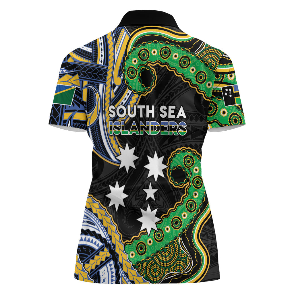 South Sea Islanders And Solomon Islands Women Polo Shirt Solomons Coat Of Arms And Southern Cross DT05 - Polynesian Pride