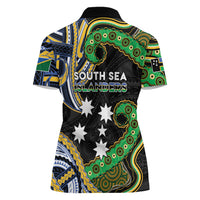 South Sea Islanders And Solomon Islands Women Polo Shirt Solomons Coat Of Arms And Southern Cross DT05 - Polynesian Pride