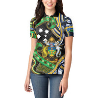 South Sea Islanders And Solomon Islands Women Polo Shirt Solomons Coat Of Arms And Southern Cross DT05 - Polynesian Pride