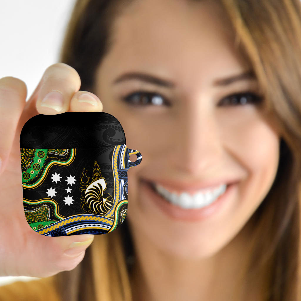 South Sea Islanders And New Caledonia AirPods Case Nautilus Shell Southern Cross Tribal Pattern DT05 - Polynesian Pride
