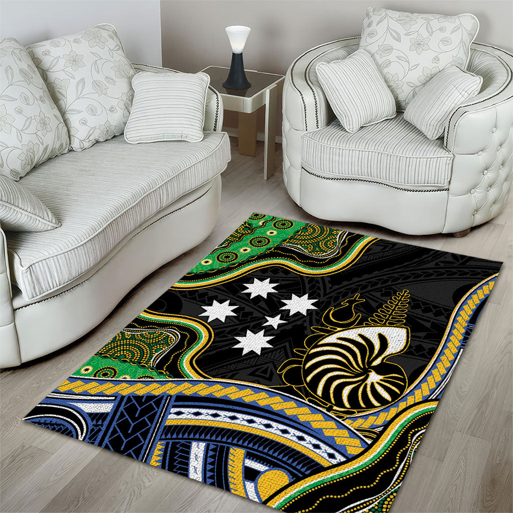 South Sea Islanders And New Caledonia Area Rug Nautilus Shell Southern Cross Tribal Pattern DT05 - Polynesian Pride
