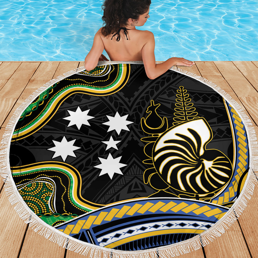 South Sea Islanders And New Caledonia Beach Blanket Nautilus Shell Southern Cross Tribal Pattern DT05 - Polynesian Pride