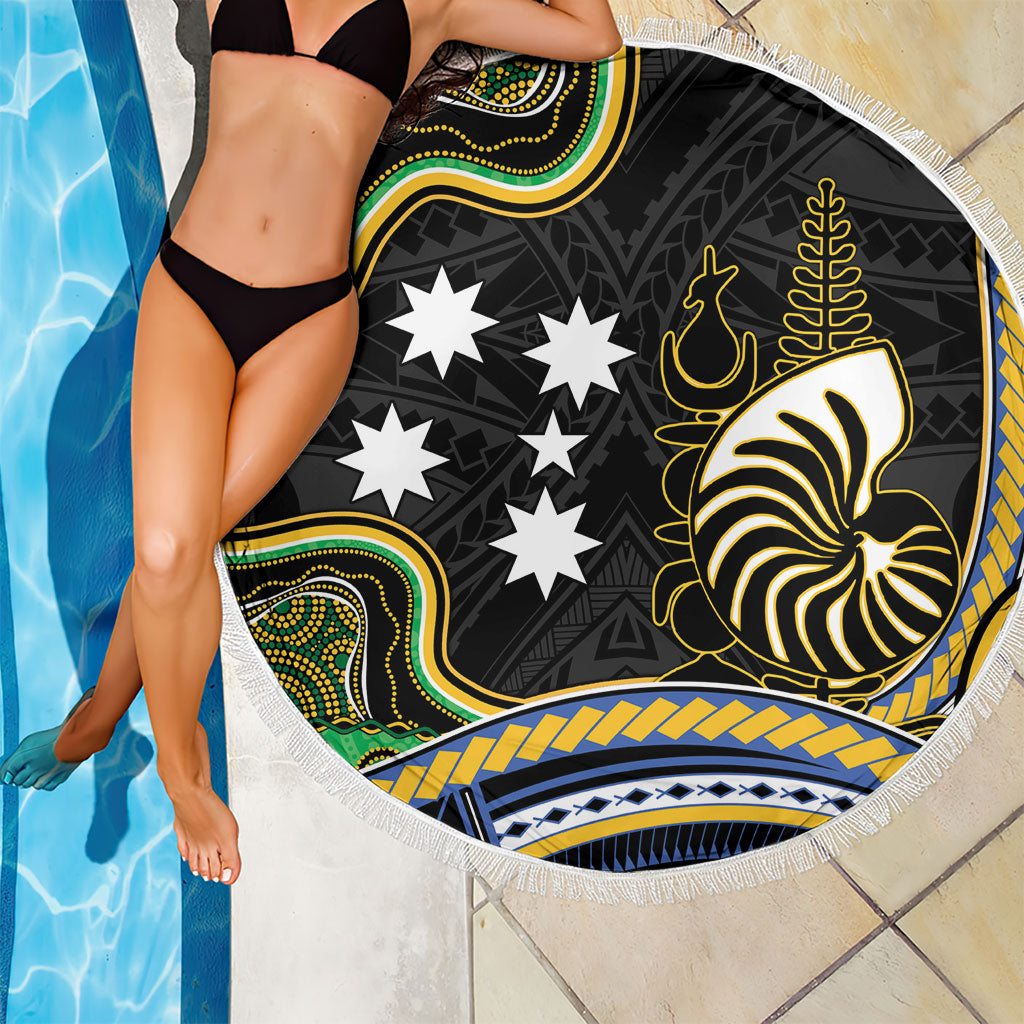 South Sea Islanders And New Caledonia Beach Blanket Nautilus Shell Southern Cross Tribal Pattern DT05 - Polynesian Pride