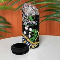 South Sea Islanders And New Caledonia 4 in 1 Can Cooler Tumbler Nautilus Shell Southern Cross Tribal Pattern DT05 - Polynesian Pride