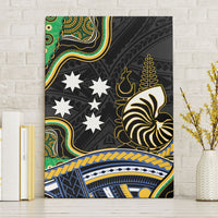 South Sea Islanders And New Caledonia Canvas Wall Art Nautilus Shell Southern Cross Tribal Pattern DT05 Without Frame Black - Polynesian Pride