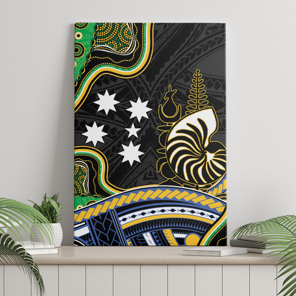 South Sea Islanders And New Caledonia Canvas Wall Art Nautilus Shell Southern Cross Tribal Pattern DT05 - Polynesian Pride
