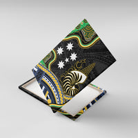 South Sea Islanders And New Caledonia Canvas Wall Art Nautilus Shell Southern Cross Tribal Pattern DT05 With Frame Black - Polynesian Pride