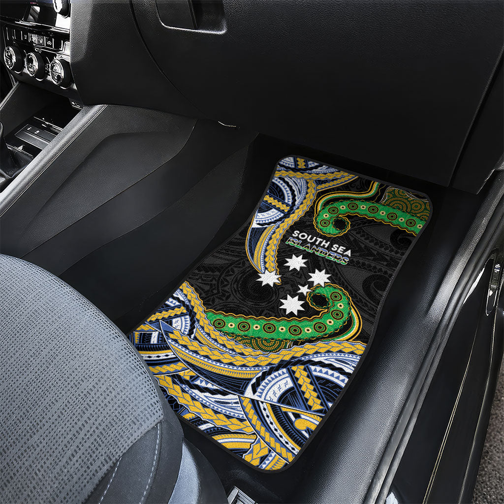 South Sea Islanders And New Caledonia Car Mats Nautilus Shell Southern Cross Tribal Pattern DT05 - Polynesian Pride