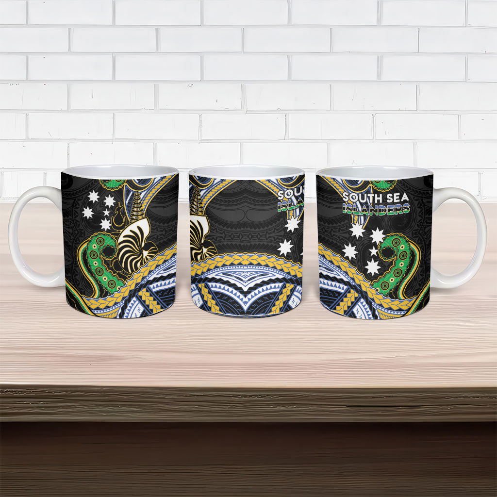 South Sea Islanders And New Caledonia Ceramic Mug Nautilus Shell Southern Cross Tribal Pattern DT05 - Polynesian Pride