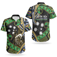 South Sea Islanders And New Caledonia Couples Matching Off Shoulder Maxi Dress and Hawaiian Shirt Nautilus Shell Southern Cross Tribal Pattern DT05 - Polynesian Pride