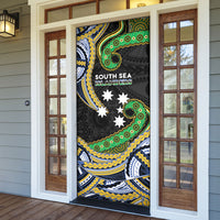 South Sea Islanders And New Caledonia Door Cover Nautilus Shell Southern Cross Tribal Pattern DT05 - Polynesian Pride