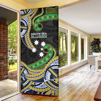 South Sea Islanders And New Caledonia Door Cover Nautilus Shell Southern Cross Tribal Pattern DT05 - Polynesian Pride