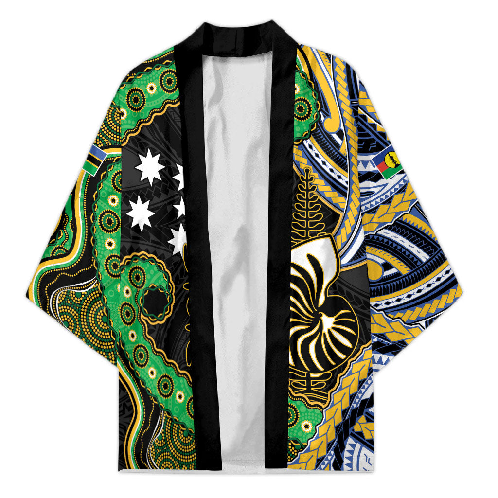 South Sea Islanders And New Caledonia Kimono Nautilus Shell Southern Cross Tribal Pattern DT05 Unisex Black - Polynesian Pride