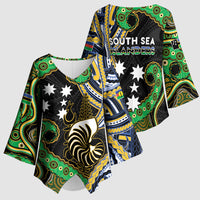South Sea Islanders And New Caledonia Kimono Sleeve Blouse Nautilus Shell Southern Cross Tribal Pattern DT05 - Polynesian Pride