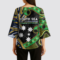 South Sea Islanders And New Caledonia Kimono Sleeve Blouse Nautilus Shell Southern Cross Tribal Pattern DT05 - Polynesian Pride