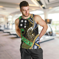 South Sea Islanders And New Caledonia Men Tank Top Nautilus Shell Southern Cross Tribal Pattern DT05 Black - Polynesian Pride