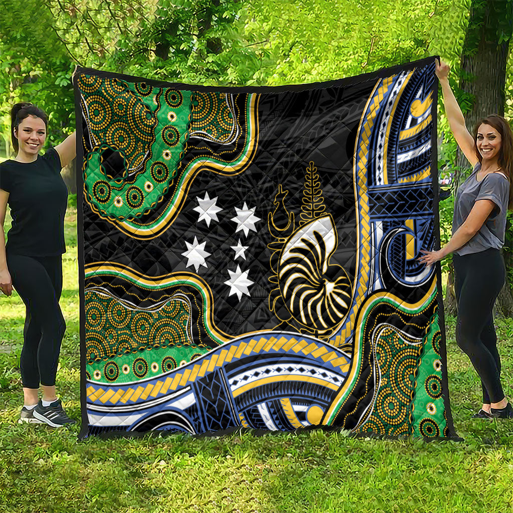 South Sea Islanders And New Caledonia Quilt Nautilus Shell Southern Cross Tribal Pattern DT05 - Polynesian Pride