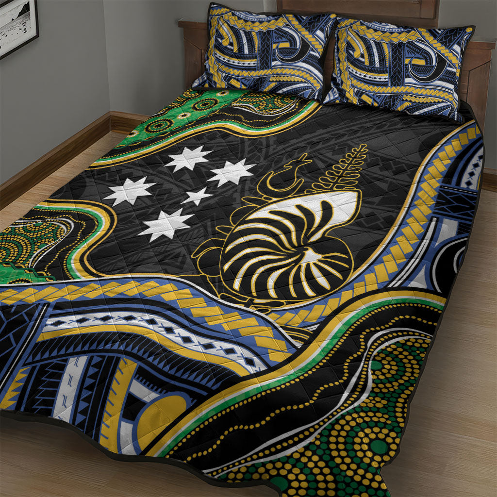 South Sea Islanders And New Caledonia Quilt Bed Set Nautilus Shell Southern Cross Tribal Pattern DT05 - Polynesian Pride
