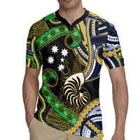 South Sea Islanders And New Caledonia Rugby Jersey Nautilus Shell Southern Cross Tribal Pattern DT05 - Polynesian Pride