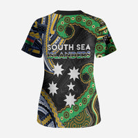 South Sea Islanders And New Caledonia Scrub Top Nautilus Shell Southern Cross Tribal Pattern DT05 - Polynesian Pride