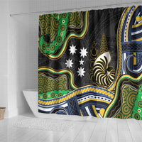 South Sea Islanders And New Caledonia Shower Curtain Nautilus Shell Southern Cross Tribal Pattern DT05 - Polynesian Pride