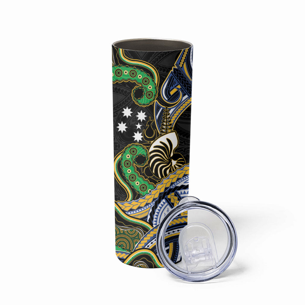 South Sea Islanders And New Caledonia Skinny Tumbler Nautilus Shell Southern Cross Tribal Pattern DT05 - Polynesian Pride