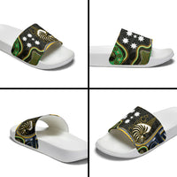 South Sea Islanders And New Caledonia Slide Sandals Nautilus Shell Southern Cross Tribal Pattern DT05 - Polynesian Pride