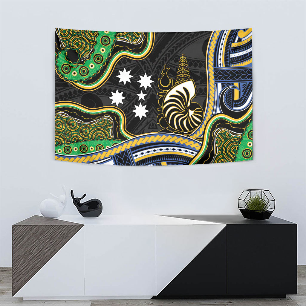 South Sea Islanders And New Caledonia Tapestry Nautilus Shell Southern Cross Tribal Pattern DT05 - Polynesian Pride