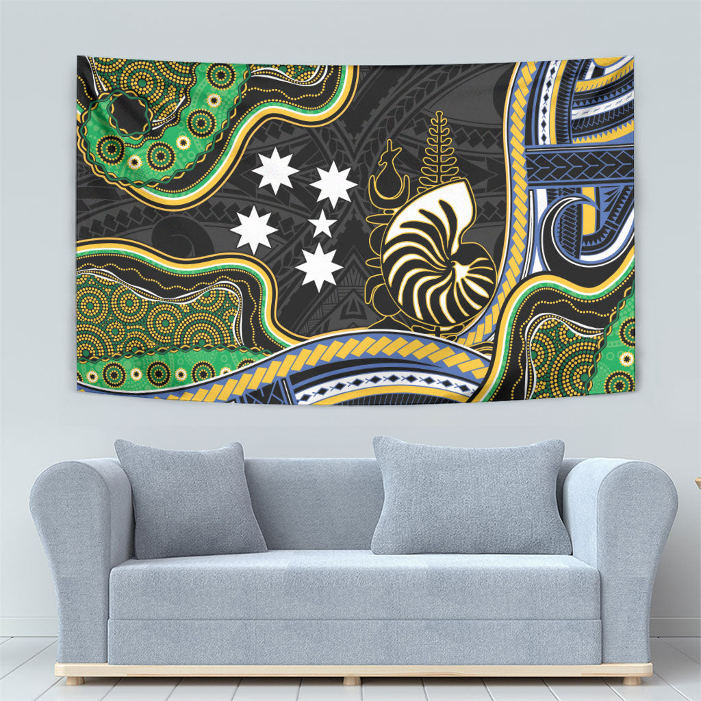 South Sea Islanders And New Caledonia Tapestry Nautilus Shell Southern Cross Tribal Pattern DT05 - Polynesian Pride