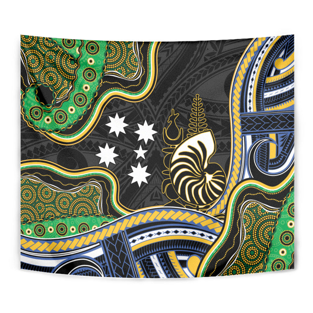 South Sea Islanders And New Caledonia Tapestry Nautilus Shell Southern Cross Tribal Pattern DT05 - Polynesian Pride