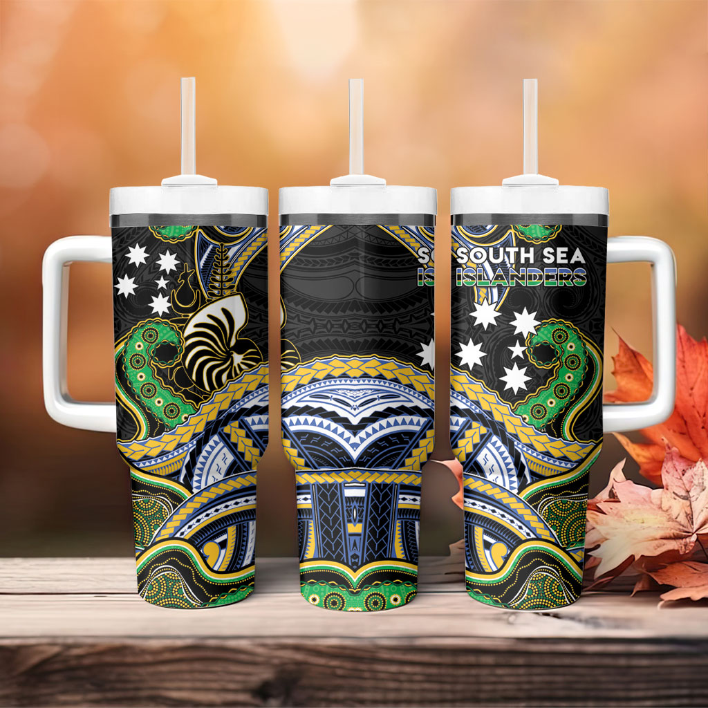 South Sea Islanders And New Caledonia Tumbler With Handle Nautilus Shell Southern Cross Tribal Pattern DT05 - Polynesian Pride