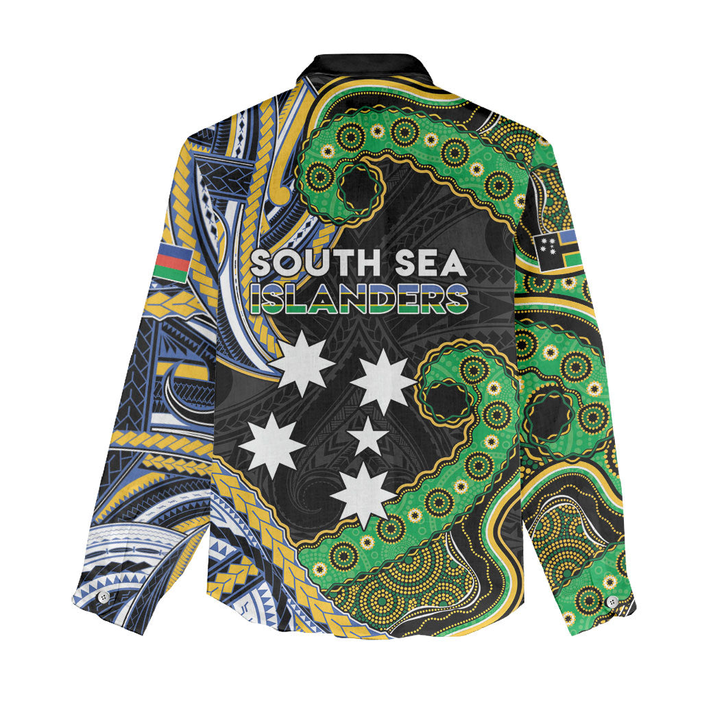 South Sea Islanders And New Caledonia Women Casual Shirt Nautilus Shell Southern Cross Tribal Pattern DT05 - Polynesian Pride
