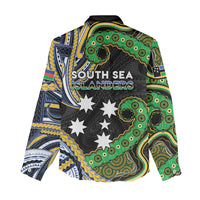 South Sea Islanders And New Caledonia Women Casual Shirt Nautilus Shell Southern Cross Tribal Pattern DT05 - Polynesian Pride