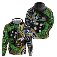 South Sea Islanders And New Caledonia Zip Hoodie Nautilus Shell Southern Cross Tribal Pattern DT05 - Polynesian Pride
