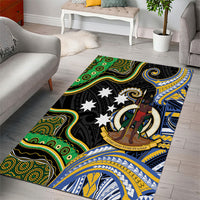 South Sea Islanders And Vanuatu Area Rug Boar Tusk Warrior Southern Tribal Pattern DT05 - Polynesian Pride