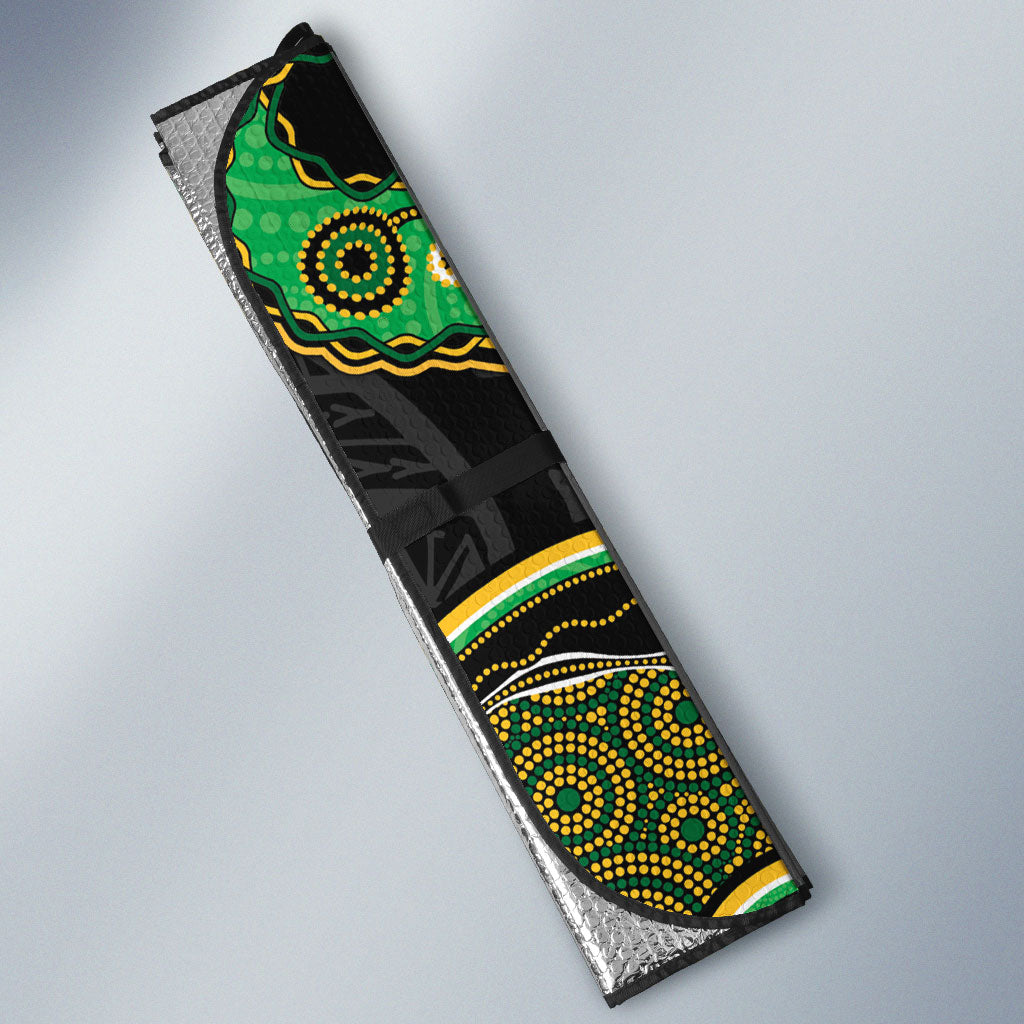 South Sea Islanders And Vanuatu Auto Sun Shade Boar Tusk Warrior Southern Tribal Pattern DT05 - Polynesian Pride
