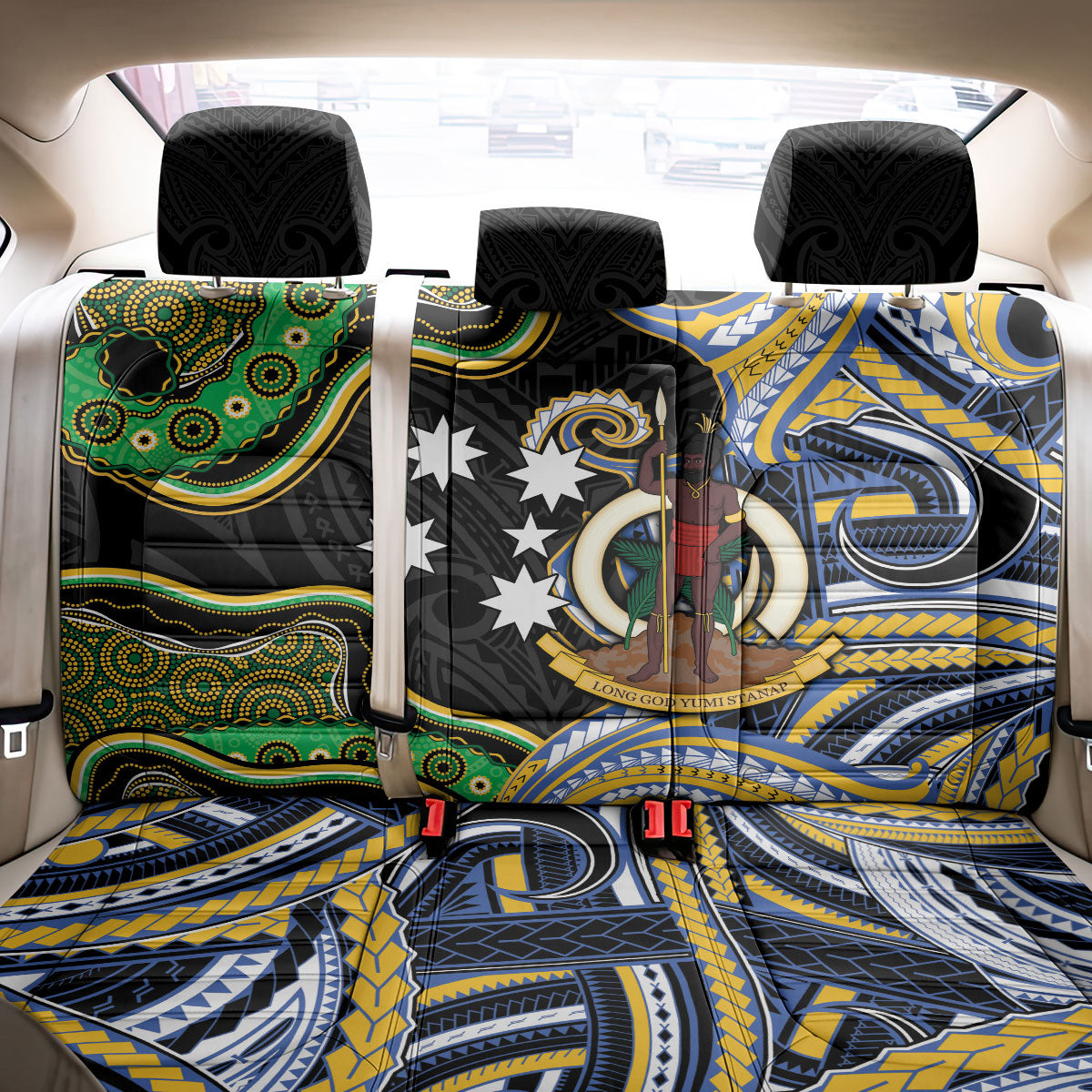 South Sea Islanders And Vanuatu Back Car Seat Cover Boar Tusk Warrior Southern Tribal Pattern DT05 - Polynesian Pride