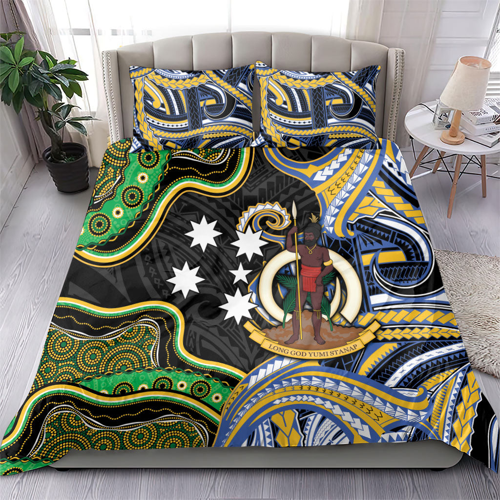 South Sea Islanders And Vanuatu Bedding Set Boar Tusk Warrior Southern Tribal Pattern DT05 - Polynesian Pride