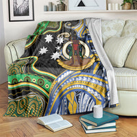 South Sea Islanders And Vanuatu Blanket Boar Tusk Warrior Southern Tribal Pattern DT05 Black - Polynesian Pride