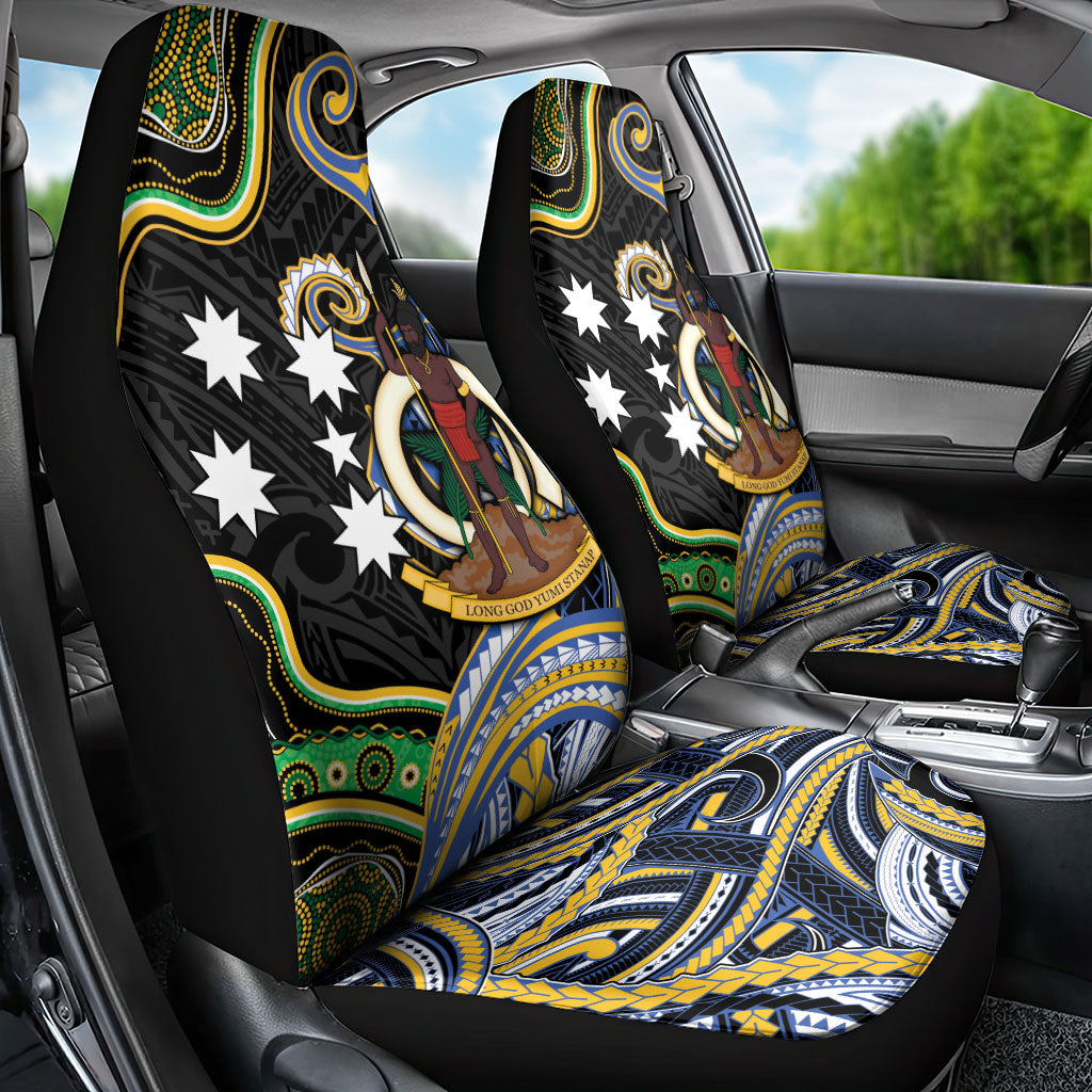 South Sea Islanders And Vanuatu Car Seat Cover Boar Tusk Warrior Southern Tribal Pattern DT05 - Polynesian Pride