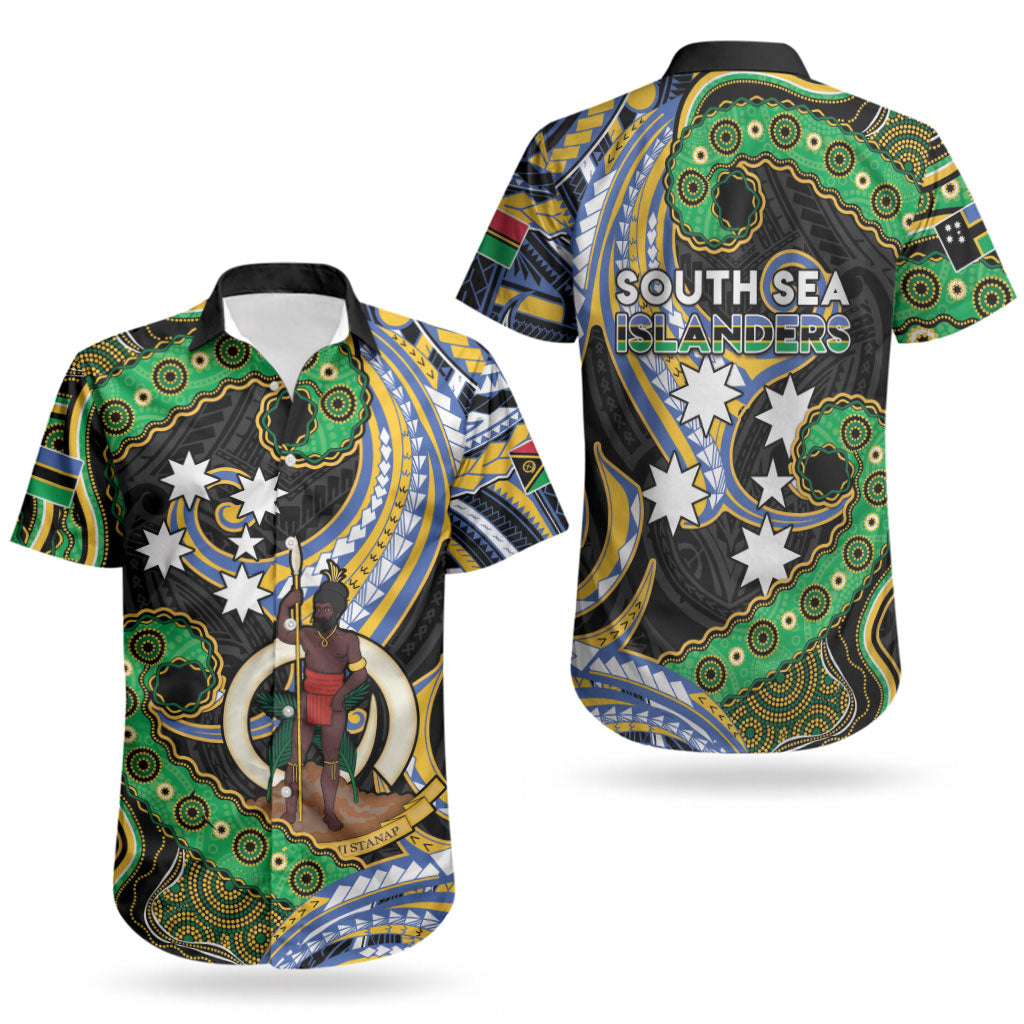 South Sea Islanders And Vanuatu Couples Matching Puletasi and Hawaiian Shirt Boar Tusk Warrior Southern Tribal Pattern DT05 - Polynesian Pride