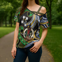 South Sea Islanders And Vanuatu Cross Shoulder Shirt Boar Tusk Warrior Southern Tribal Pattern DT05 - Polynesian Pride